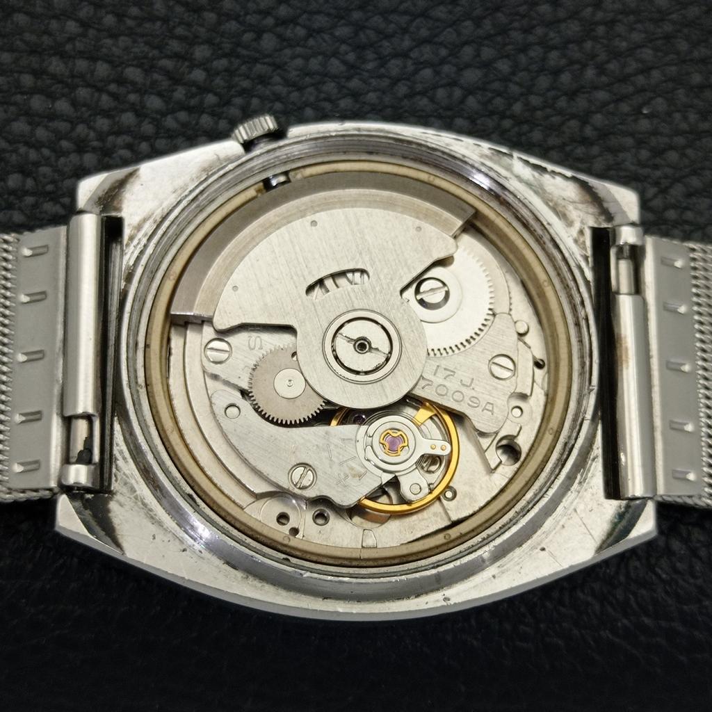 AUTOMATIC VINTAGE SEIKO JAPAN 7009A MENS ARABIC RED COLOR DIAL WATCH A701393-5 R206a-a701393