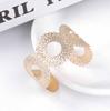 European and American personality trend hollow irregular geometric pattern metal opening bracelet light luxury versatile casual
