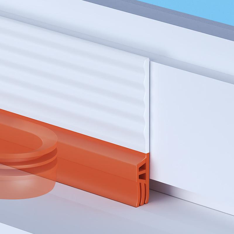 1PC TPE Triple Layer Window Seal Strip 2/4M Windproof Dust-proof Noise Reduction Weatherstrip Self Adhesive Door Seal Strip