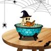 Halloween Cute LED Resin Lamp Light-Indoor Figurine Lamps Reading Book Ghost Lights for Halloween Party Gift