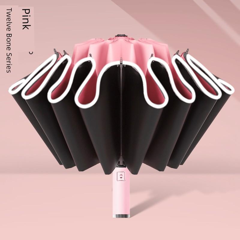 Fully Automatic 32-Bone Folding Umbrella for Women, Dual-Use for Sun and Rain, Large Size Sun Umbrella for Students and Men, Sun Protection and