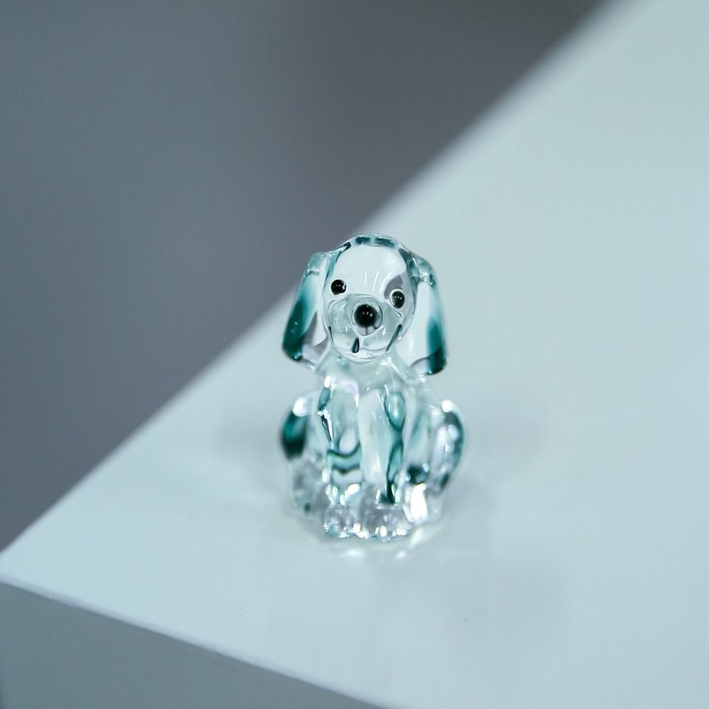 Mini Puppy Ornament Handmade Animal Statue Cute Crystal Dog Figurines  Home Decor