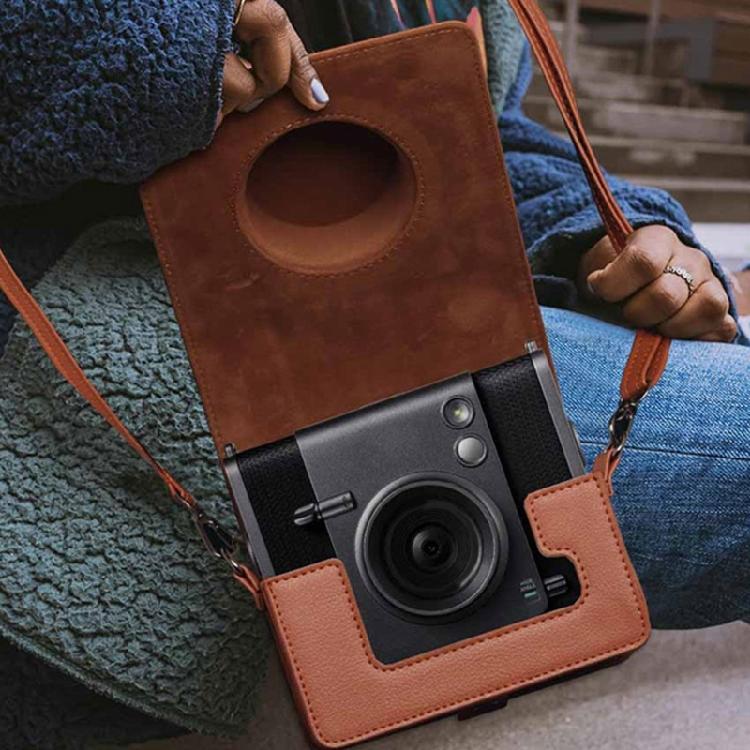 Soft PU Leather Camera Case for Wide Instants Camera Silicone Protectors Bag with Removable Straps