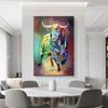 Abstract Animal Canvas Painting Wall Art Colorful Cow Posters and Prints Modern Living Room Home Decoration Pictures No Frame