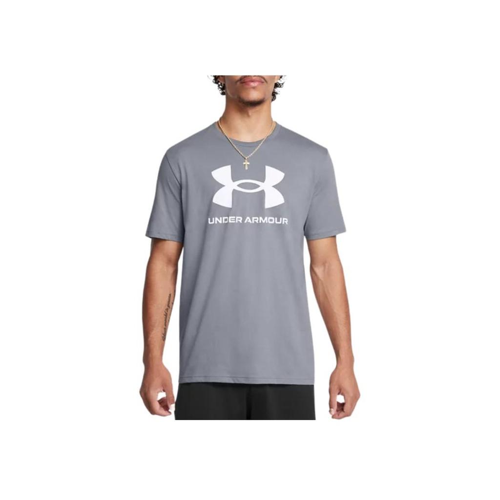 Under Armour Rundhals Schnelltrocknend Logo Kurzarm T-Shirt Herren T-Shirts Grau 1382911-036
