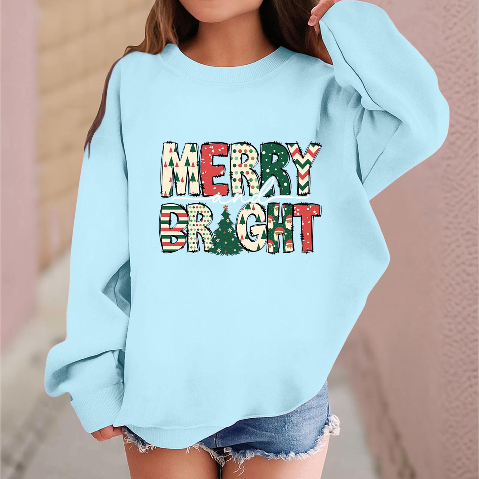 

Детский модный повседневный пуловер с длинными рукавами и свободного кроя с рождественским принтом 130