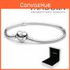 Moments Heart Jewelry Clasp Snake Chain Charm Bracelet And 6383in Box