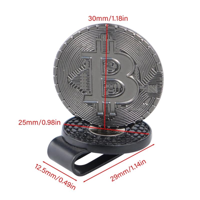 Goldmünzenmuster Golfball Zielmarkierer Magnetische Hutclips Ersatz-Golfballmarker-Kappen Clips mit Magnet