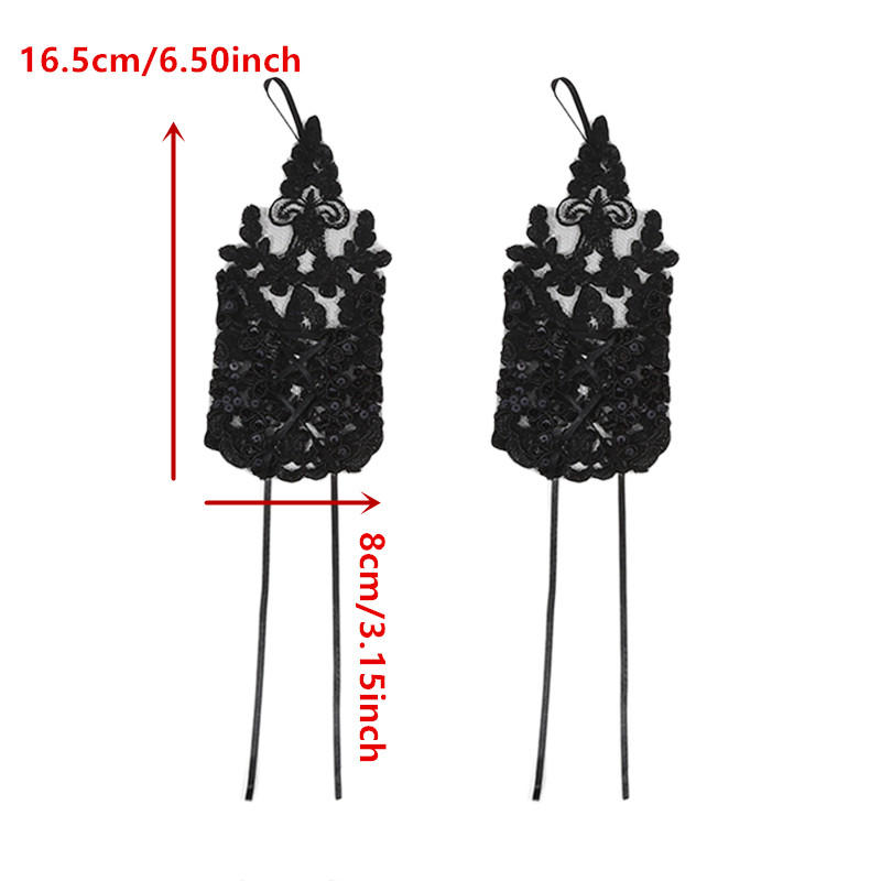 Elegant Lace Bridal Fingerless Gloves Women Fashion Short Gloves for Wedding Party Opera Prom Halloween