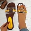 Fashion Women Large Size Fashionable Sandals and Slippers New Summer Style Flat Bottomed Metal Strappy Sandals for Women