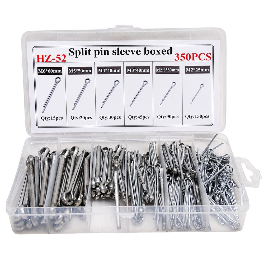 110/350Pcs Carbon Steel Split Pin Multi-Size Pin Set New Fastener Assortment Agricultural Equipment
