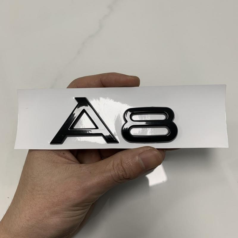Zbts2 A8 Logo cu 4 Inele ABS Negru Înainte de 2022 Capotă Mașină Grilă Frontală Portbagaj Spate Emblema Insignă Autocolant Quattro Sline A8 Accesoriu refit