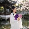 Flower Pattern Japanese Shell Folding Fan Shell Shape Chinese Style Fan Dance Fan  Home Decoration