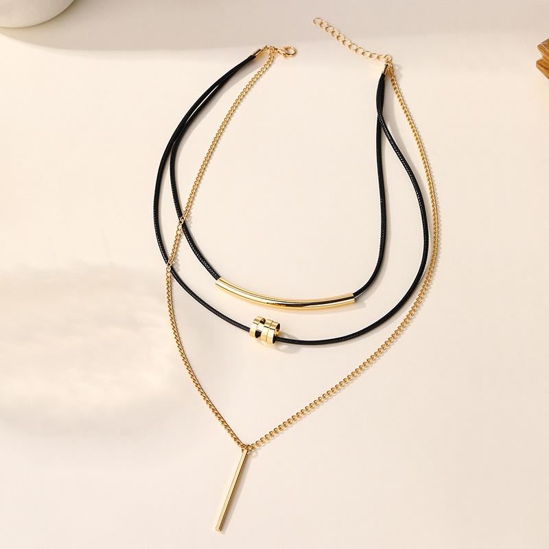 

Sweater accessories necklace European and American jewelry women s multi-layer geometric alloy exaggerated design autumn and winter collarbone chain
