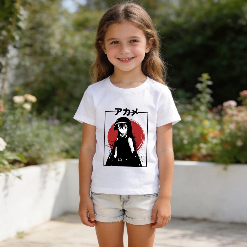 Akame Ga Kill Akame Anime Print Cotton Kids Boys Girls Short Sleeve T Shirt Soft Casual Summer Tee Top