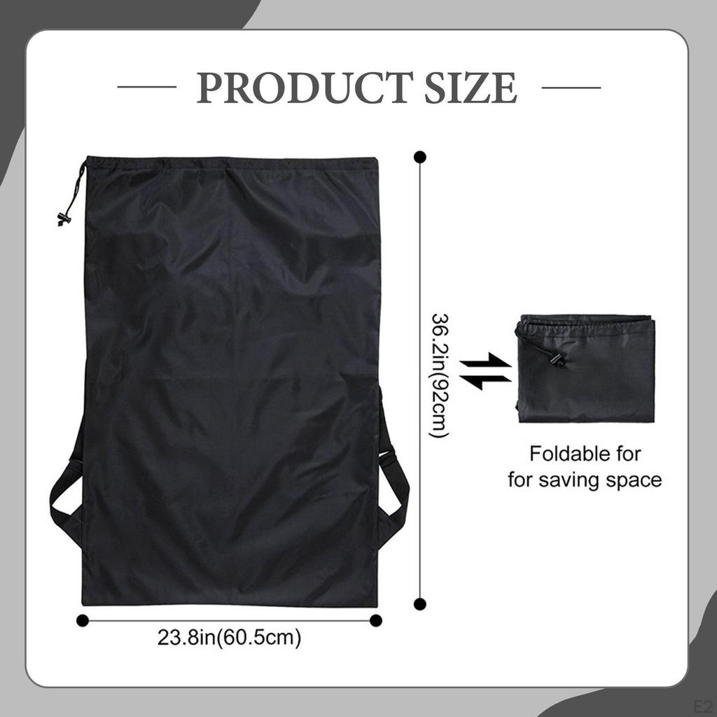 Travel Laundry Bag with Drawstring Extra Large Wet Dry Reusable Black Storage Waterproof