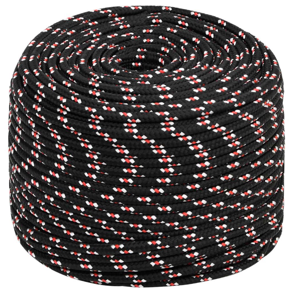 Vidaxl Linka Żeglarska, Czarna, 8 Mm, 50 M, Polipropylen