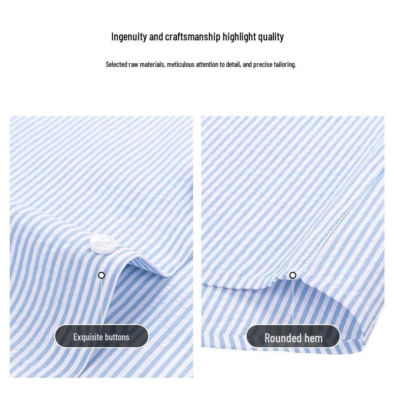 FIRS Men's 100% Cotton Striped Short Sleeve Shirt