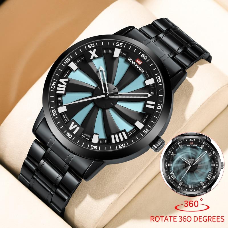 Write Wheel Eye Watch Waterproof Quartz Watch Student Watch Rotary Large Dial Men's Watch