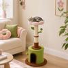 Cat Tree for Indoor Kittens, 88cm Flower Cat Tower with Condo & Bed, Scratching Post, 2 Toy Balls and 2 Crinkle Leaves