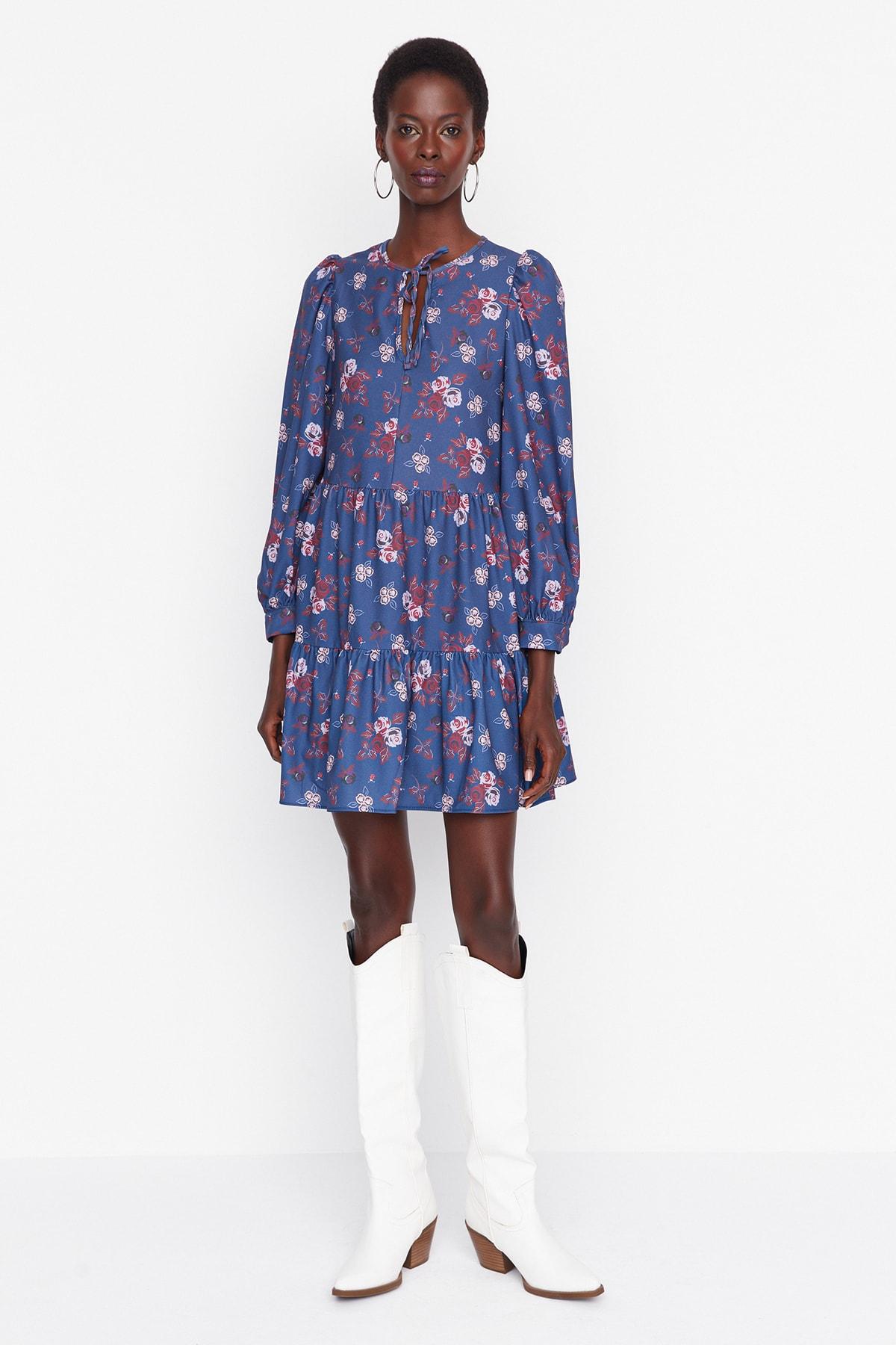 

Платье - Темно-синий - Прямое