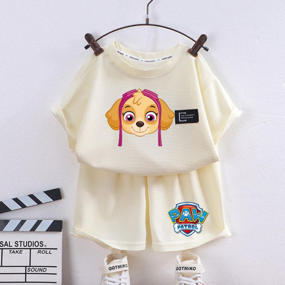 Paw Patrols Series Shorts Set Summer Cartoon Short Sleeve  for Boy Casual Tracksuit Birthday Gifts