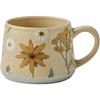 Large Ceramic Coffee Mug 360ml, Cute Cup for Women, Ideal for Tea or Coffee,Hand Painted Floral Design Pottery Mug,1pc