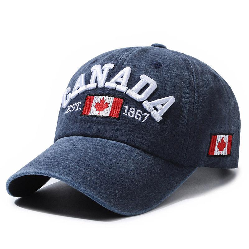 

1 Unisex Outdoor Embroidered Canada Baseball Cap - Adjustable, Sun-Protective & Casual, Ideal For Spring & Autumn Travel 55-60cm