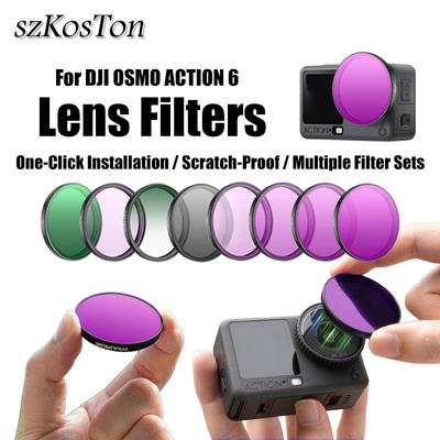 8-in-1 Lens Filter Set for DJI Osmo Action 6 Camera Filter UV/CPL/ND Optical Glass Polarizer Filters Accessory