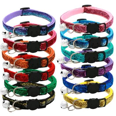 Neues Verstellbares 2024 Katzenhalsband mit Glocke Ausreißverschluss - Pailletten-Halsband für Kätzchen Katze - Stilvolles Haustierzubehör und Welpenaccessoires