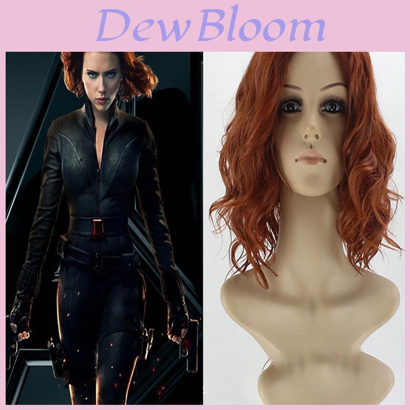 Parrucca Riccia di Alta Qualità di Vedova Nera Natasha Romanoff dal Fascino Senza Tempo e Versatile