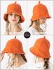 Sauna Hat Plain Simple Towel Fabric Pile Sauna Cap with Pocket Sauna Goods Washable Outdoor [Loo&c] Women's Men's [L-Orange]