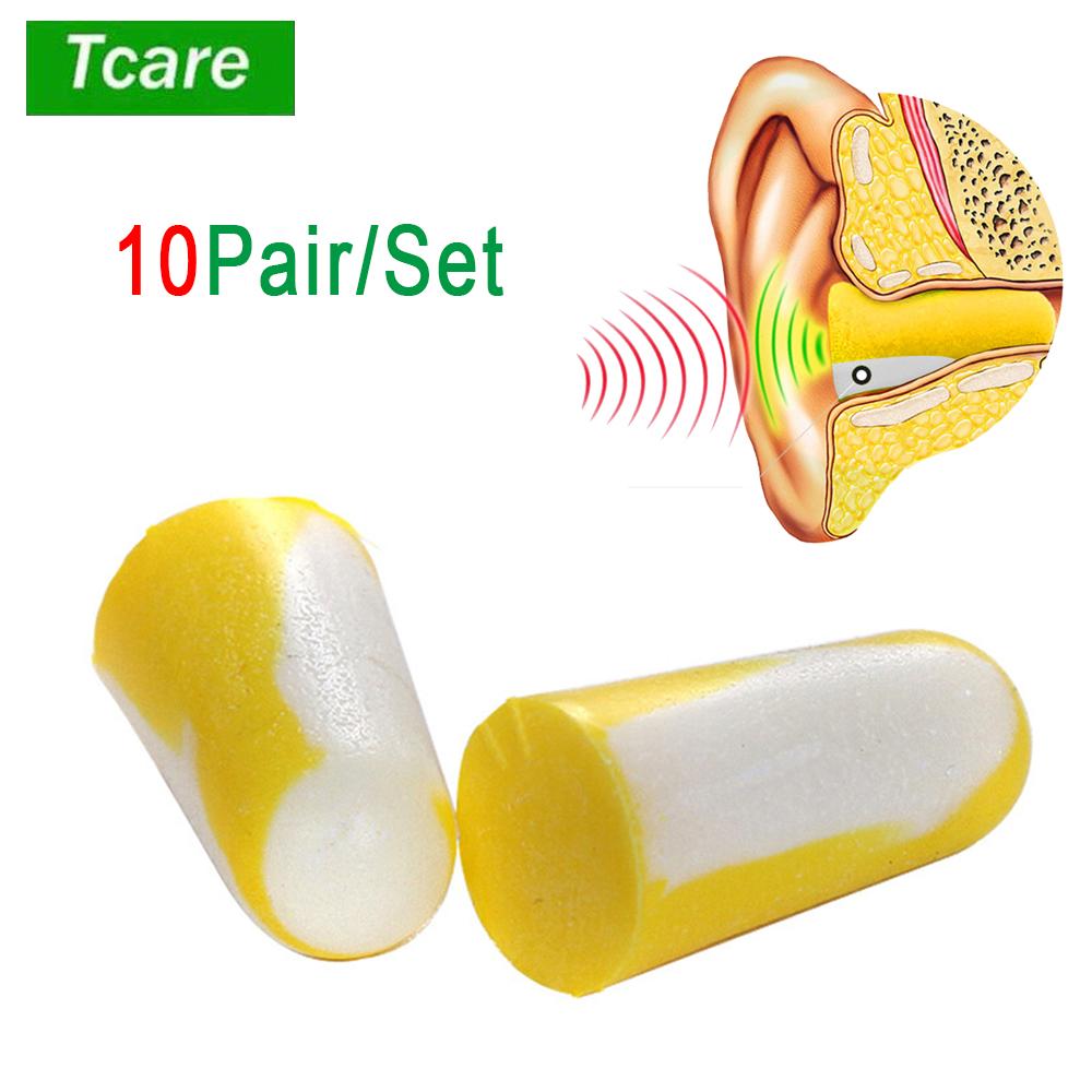 Tcare 10Pair Ultra Soft Foam Earplugs Reusable 29Db SNR For Sleeping Snoring Work Travel Shooting Loud Events