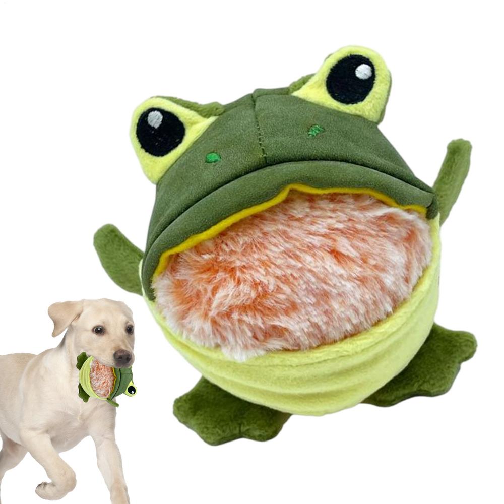 

Small Dog Squeaky Toys Frog Shark Teething Biting Toys Removable Interactive Supplies Indestructible Teething Accessories For