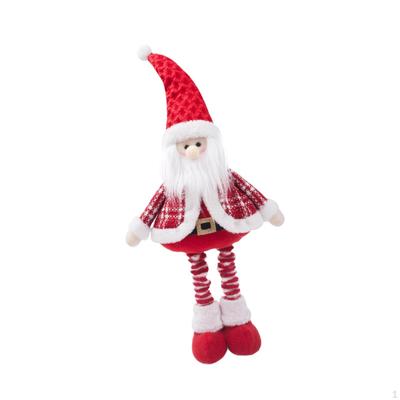 Christmas Plush Doll for Indoor Decoration, Red And White Telescopic Figure