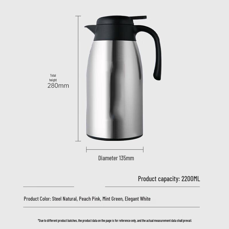 NHZHIW 2.2L 304 Stainless Steel Insulated Vacuum Flask