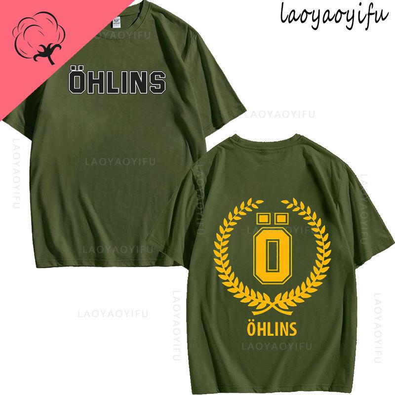 Ohlins Thema 100% Baumwolle Sommer Mode Herren O-Ausschnitt T-Shirt Hipster Herren T-Shirt Streetwear Oberteil Federung Auto Motorrad Sport Rennen