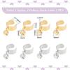 8Pcs 4 Style 304 Stainless Steel Open Cuff Rings Set with Charms Moon & Star & Flat Round Golden & Stainless Steel Color Inner Diameter: 17~18mm
