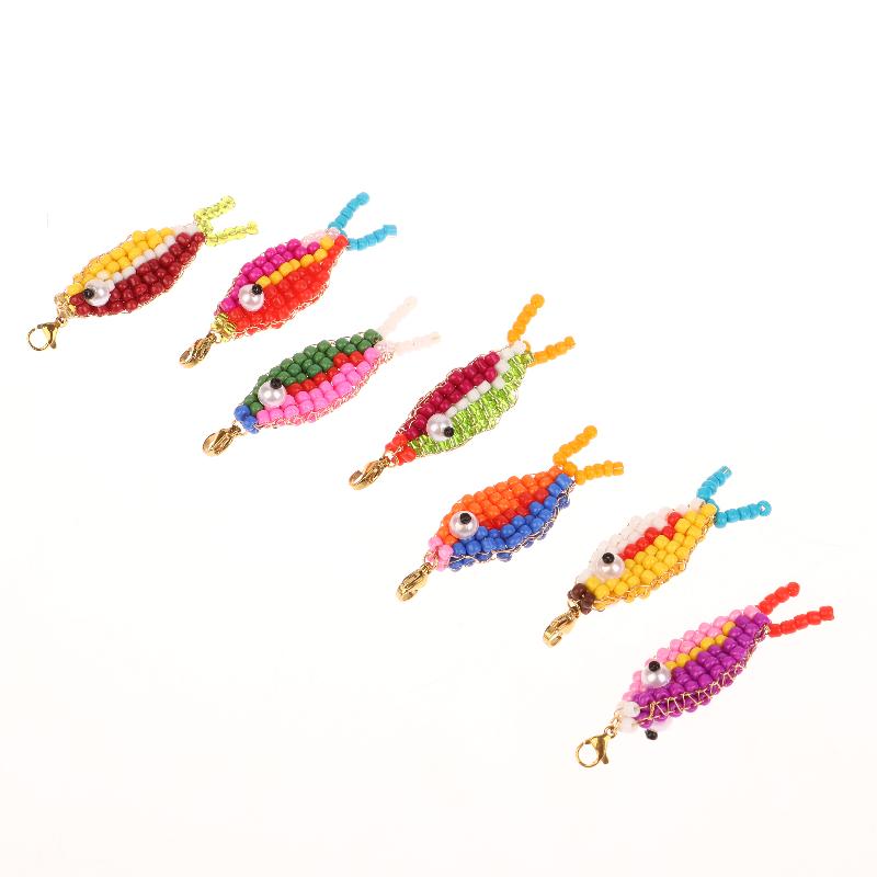 1 Stück Bunte Perlen Kleiner Fisch Anhänger Schlüsselanhänger Handyhülle Taschenanhänger Rucksackzubehör Taschenanhänger