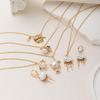 Jellyfish Goldfish Crab Pendant Necklace, Retro 18K Gold-Plated Ocean Series, European American Fashion.