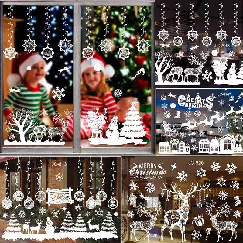 Christmas Wall Merry Stickers Window Glass Decals Home Room Xmas New Year Decor