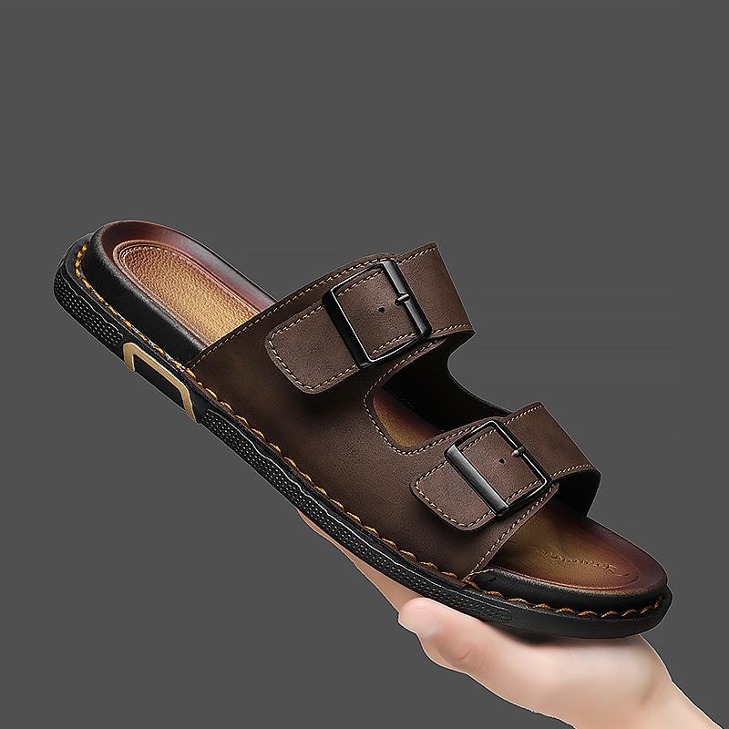 Large Size Breathable Men's Open-toed Sandals Outdoor Beach Fashion Trend Flats Summer Casual Cool Slippers