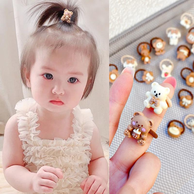20Pcs/Lot Cute Cartoon Bear Rabbit Hair Bands Girls Elastic Rubber Band Headwear Flower Bow Baby Kids Hair Accessories Ornaments