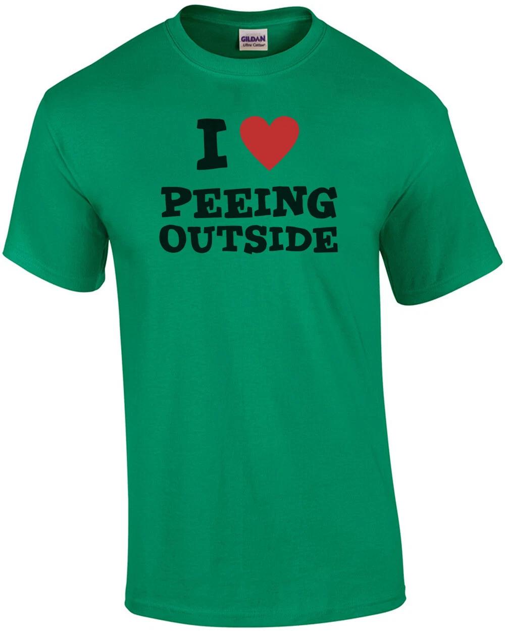 I Love Peeing Outside - Funny T-Shirt L