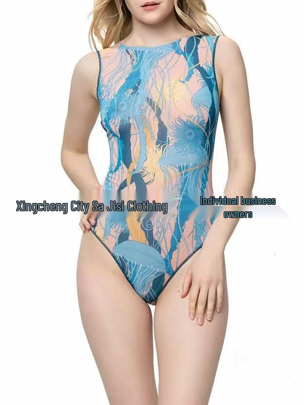 European and American Sexy Mesh One-Piece Swimsuit - Russian Bikini
