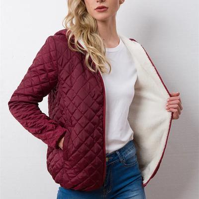 Women's Hooded Jacket Casual Basic Warm Velvet Lamb Parka Coat Autumn Winter Solid Light Soft Outerwear Fashion Style