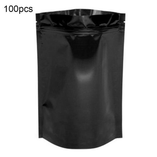 

100шт 7x10см алюминиевая фольга водонепроницаемый закрывающийся пакет упаковочные пакеты чёрный