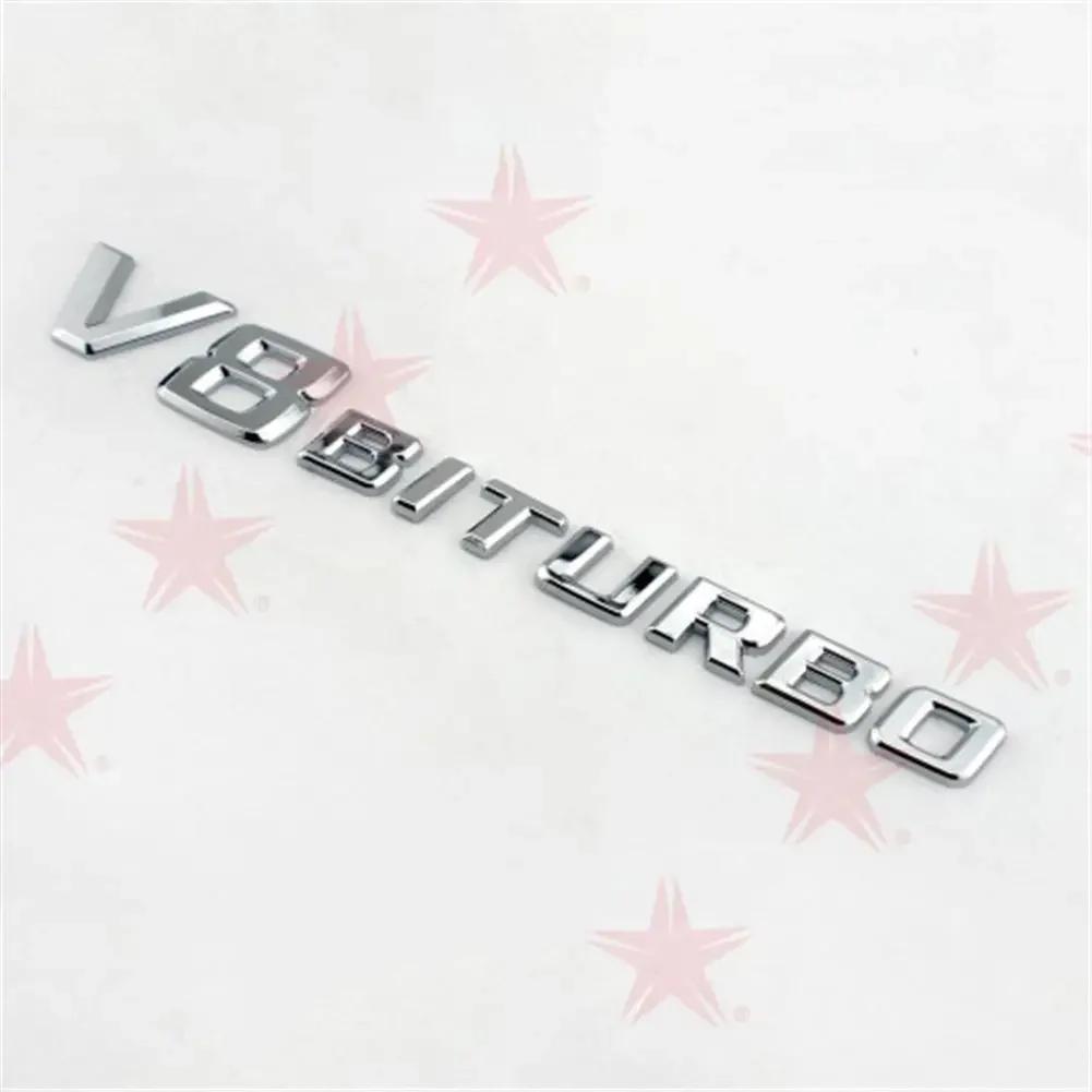 XEATN1 New 2026 For Benz AMG Hot Cheap Car Sticker High Quality Emblem Vehicle Logos For Benz V8 BITURBO ABS Plastic