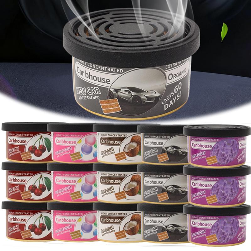 Car Fragrance Accessories Air Freshener Dashboard Decorative Wood Block Canister Odor Eliminator Car Aromatherapy Ornament