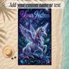 Unicorn Theme Soft Beach Towel Personalized Custom Name Text Towel Portable for Beach Pool Travel